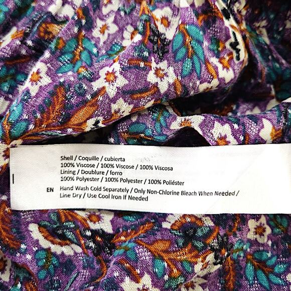 NWT B.O.G. Band of the Free Coraline Floral Crossover Mini Dress Sz. S Purple - Picture 9 of 11